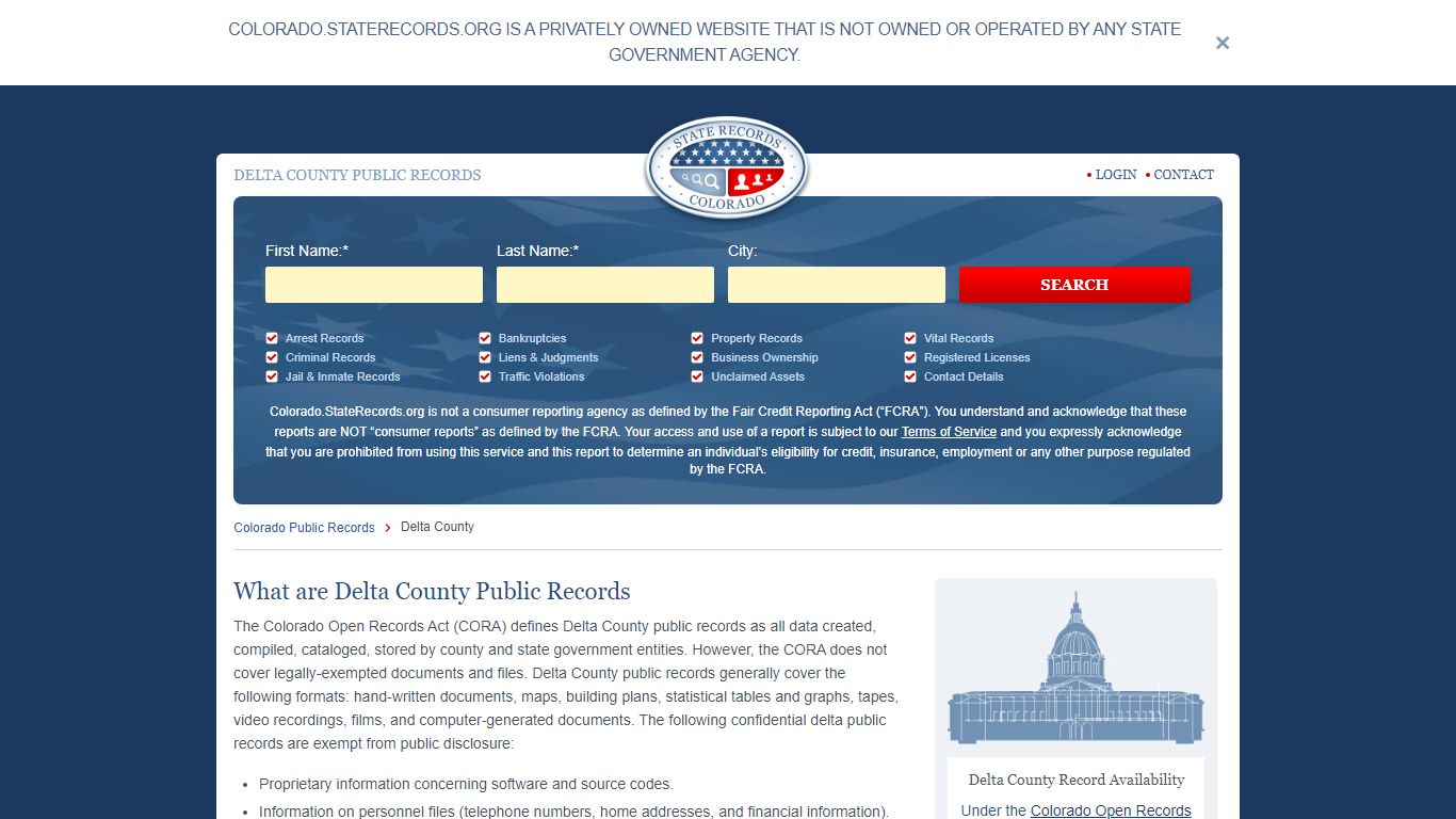 Delta County Arrest, Court, and Public Records | StateRecords.org