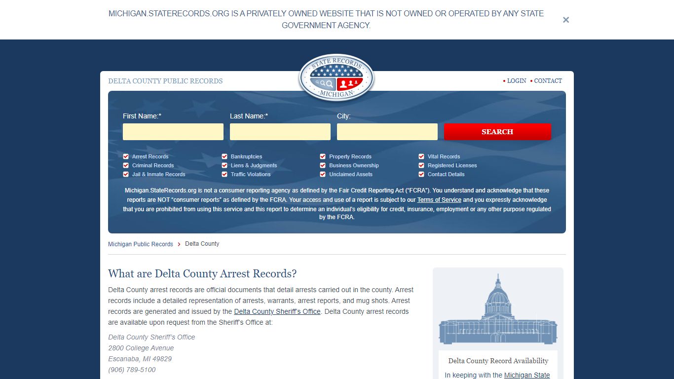 Delta County Arrest, Court, and Public Records | StateRecords.org